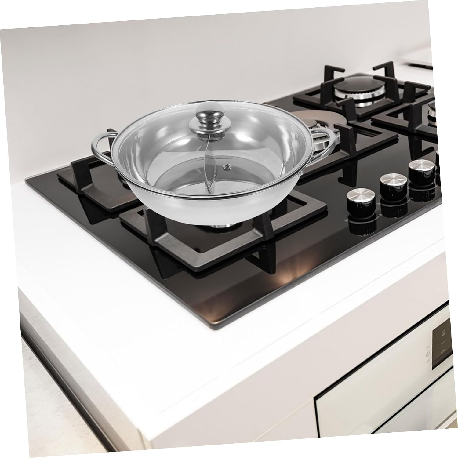 Divided Hot Pot with Double Sided Compartments for Cooking