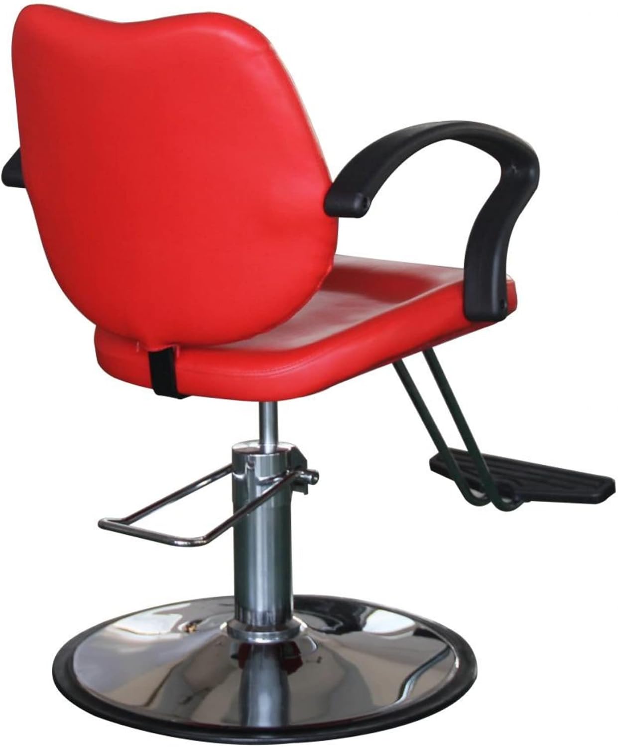 Funnylife Red Round Base Hydraulic Pump Styling Chair Barber Chair Salon Beauty Equipment