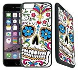 [Teleskins] - Sugar Skull Dia De Los Muertos - iPhone 6 / 6S Designer Case - Ultra Durable Slim Thin Fit and Highly Protective Rubber TPU Silicon Snap on Back Case / Cover for Girls.[Fits iPhone 6/6S]