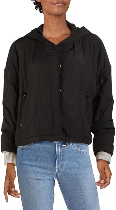 black bomber puffer jacket