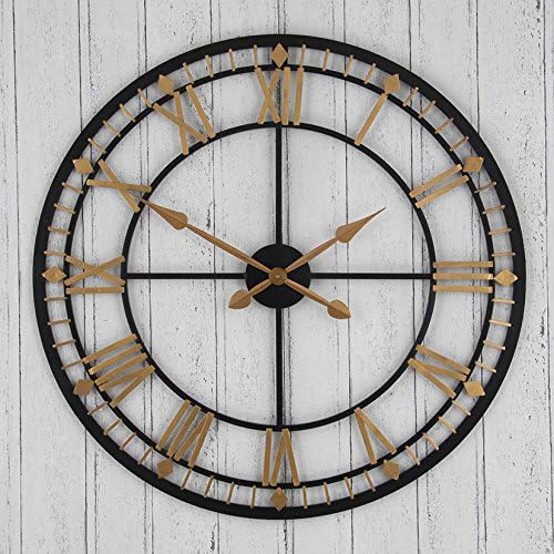 Wall Art Large Round Wall Clock - Bronze And Gold