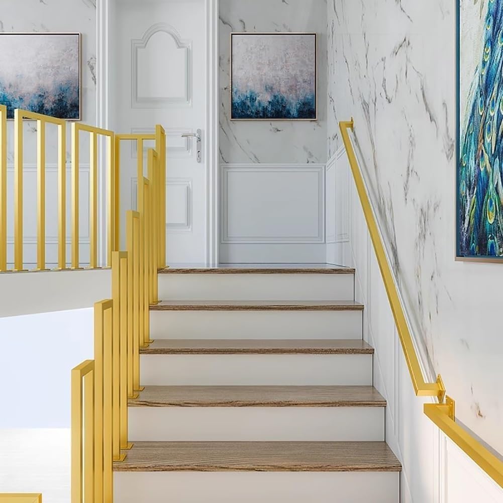 Treppenschutzgitter aus Aluminium, M-Form für Treppen- und Treppenumbauungen, 2 Stück (35 cm), Treppenschutzgeländer für verbesserten Schutz zu Hause