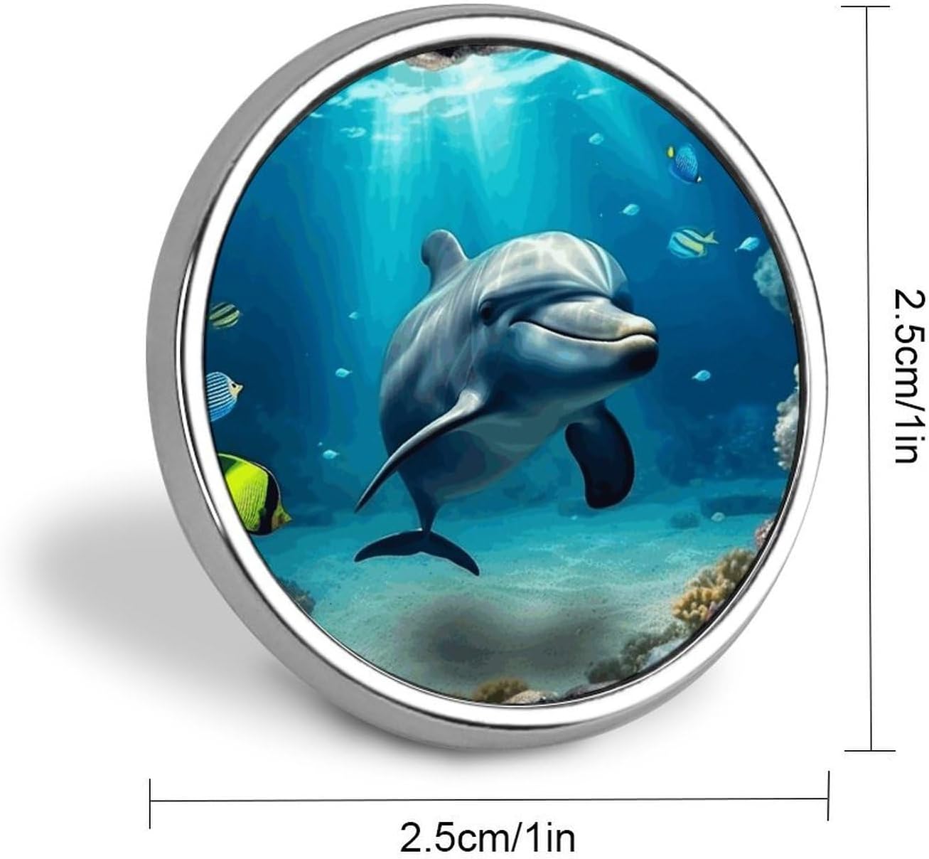 Underwater World Dolphin Fashion Brooches for Women Men, Lapel Pins image 2