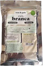 Argila Branca Máscara de Argila Cicatrizante Calmante Vegano Natural 100g Tom de Pele