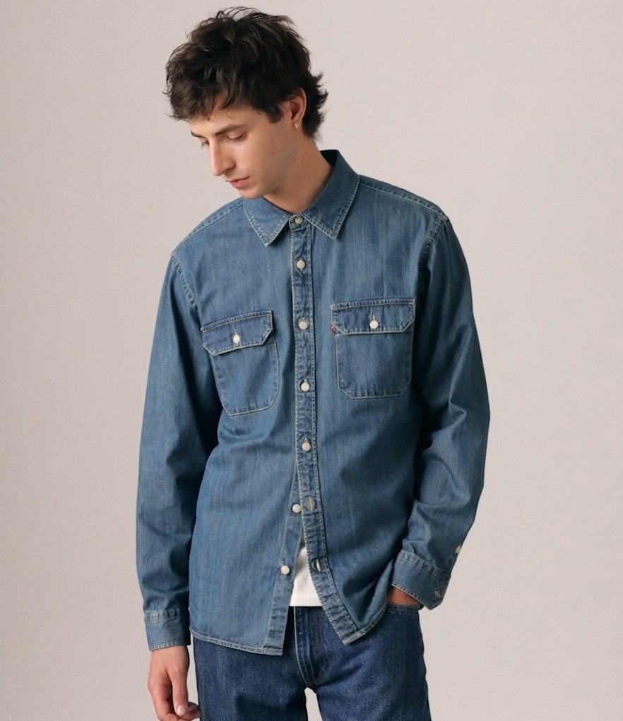 Amazon.co.jp: [リーバイス]デニムシャツ JACKSON WORKER デニム