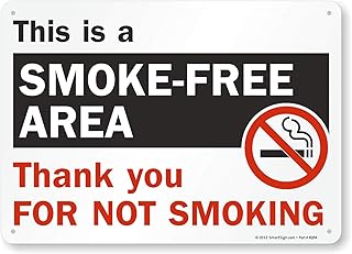 SmartSign “This Is A Smoke Free Area, Thank You For Not Smoking†Sign | 10