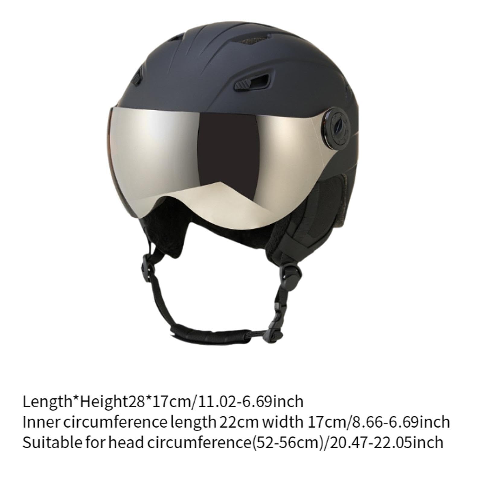 F Fityle Casque de Ski avec visière intégrée, Ajustement réglable, Casque de Ski Respirant, résistant aux Chocs, Casque de Sport de Neige, Casque de Snowboard