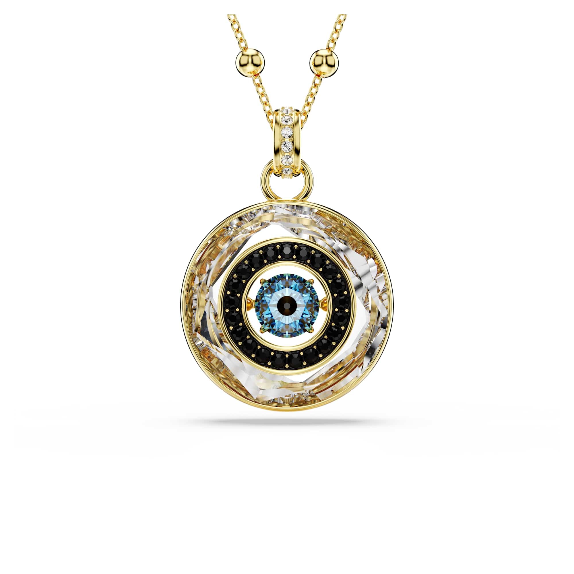 Swarovski Symbolica - Ciondolo placcato oro malocchio, unisex, medio, multicolore, 42-​52 cm, Metallo, Zirconia cubica