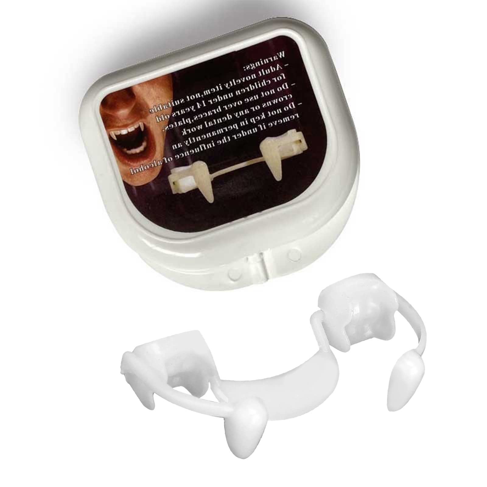 Photo 1 of 4 PACK Wonsunss Vampire Fangs, Retractable Halloween Teeth Scary Creepy Fake Vampire Fangs Teeth for Kids Adults ?Fake False Teeth for Themed Party, Cosplay?3Pcs Fangs-3