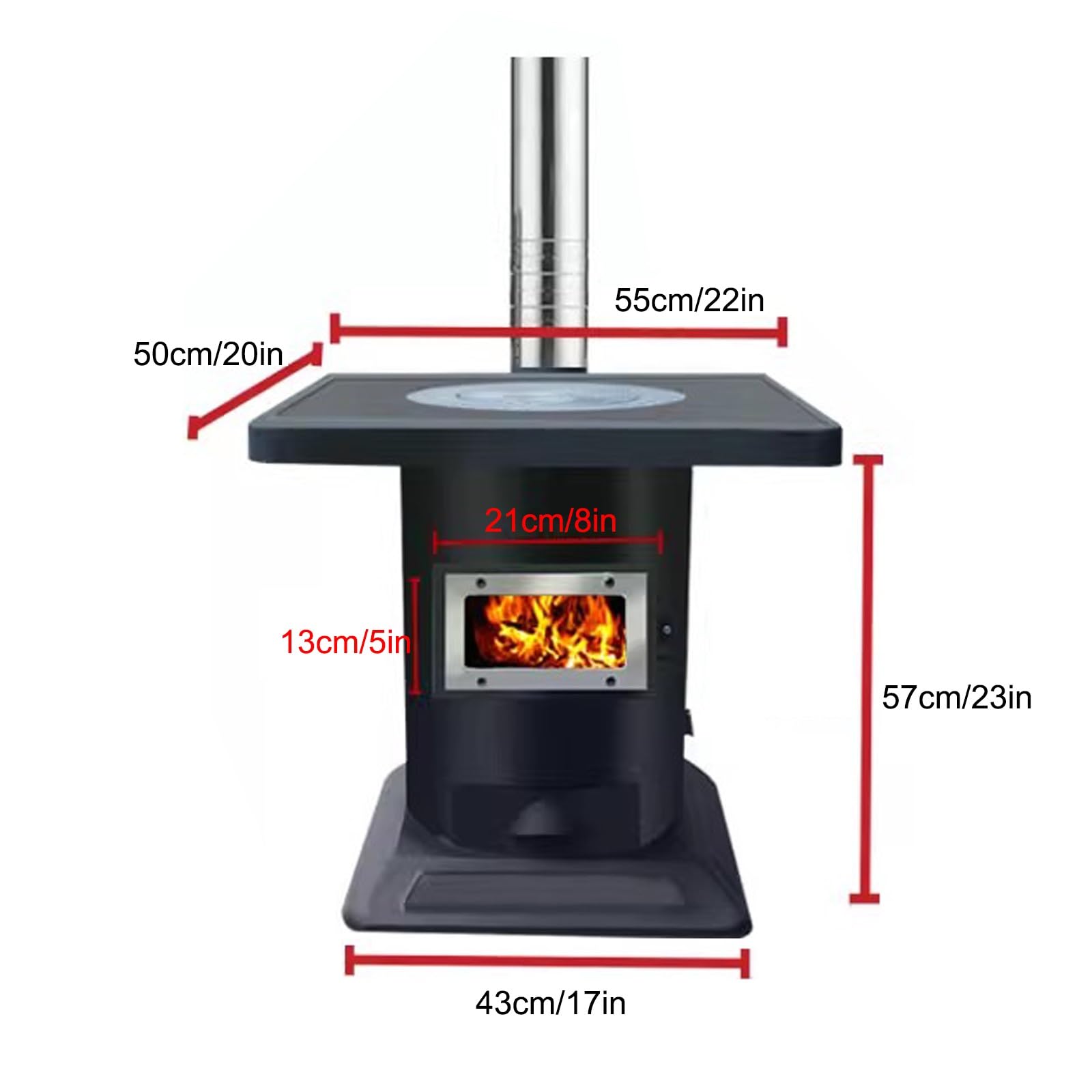 Stufa a Legna con Forno, Stufe a Legna, Utilizza Legna da Ardere, Pellet, Carbone, Fornelli da Campeggio per Cucinare, Cuocere al Forno e Uso di Emergenza