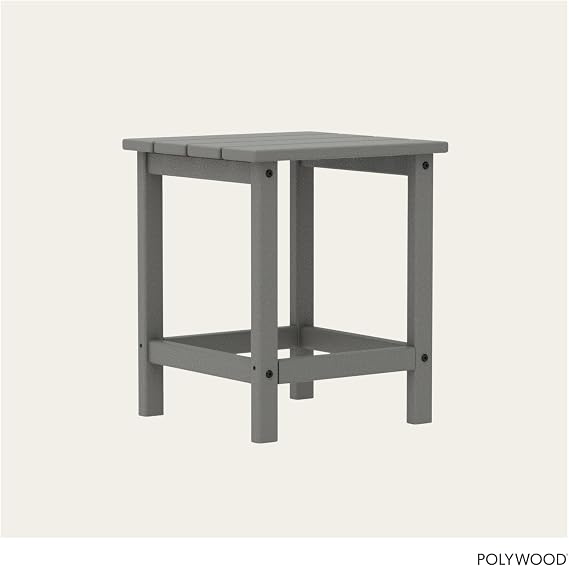 POLYWOOD ECT18GY Long Island Side Table, 18-Inch, Slate Grey