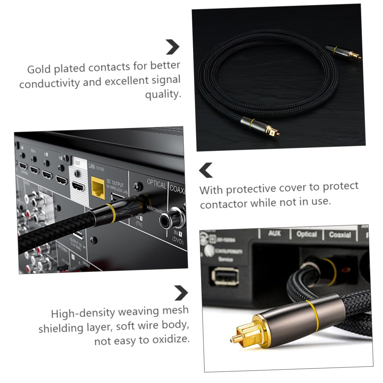 Cavo Audio Ottico Flessibile con Connettori Resistenti per Tv e Sound Bar Trasmissione Segnale Digitale Chiara e Stabile Plug And Play Rivestimento Protettivo Antiusura