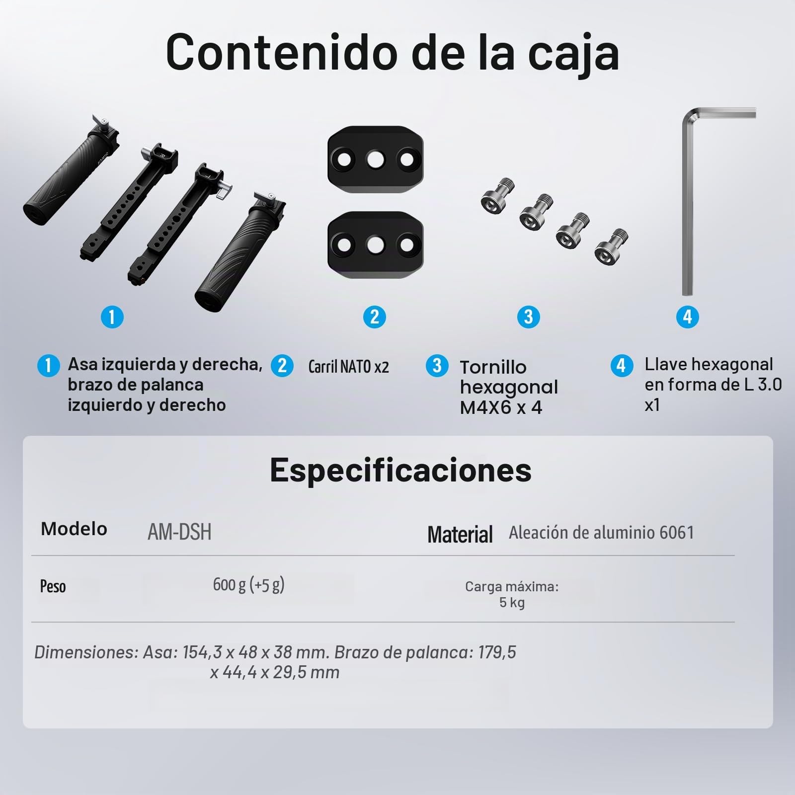 SIRUI Dual Handgrip Empuñadura Grip Doble para dji RS 4/RS 4Pro/RS 3/RS 3 Pro/RS 2/RSC 2/Ronin-S/Ronin-SC, Mango de Cardán con NATO Rail - Am-DSH