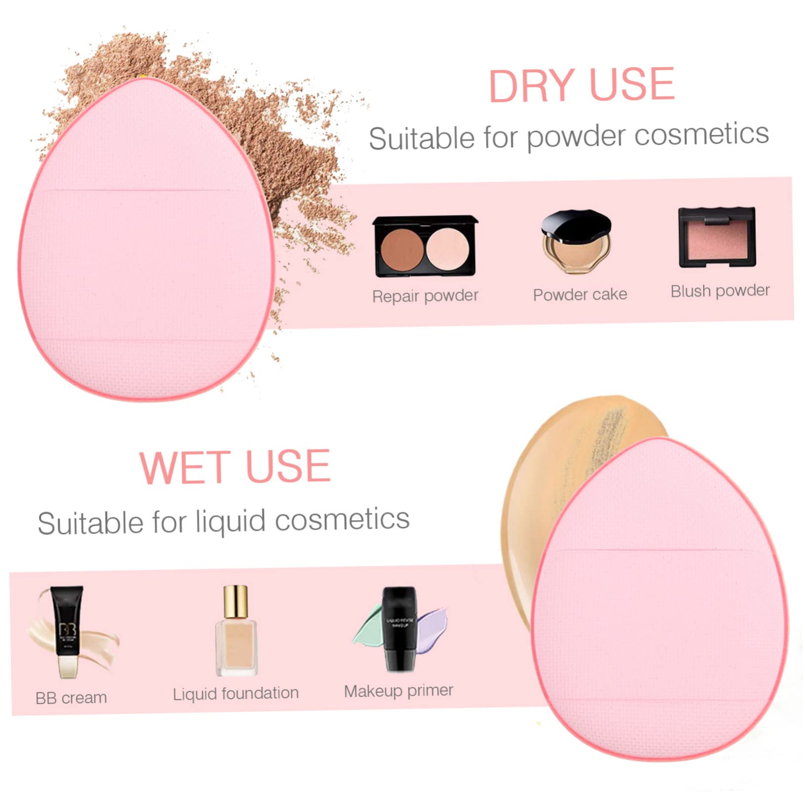 Baluue 60stücke Mini Makeup Schwämme Waschbare Puderquaste Für Foundation Blush Und Highlighter Vielseitig Einsetzbare Beauty-schwämme Für Trockenes Und Makeup Farbton