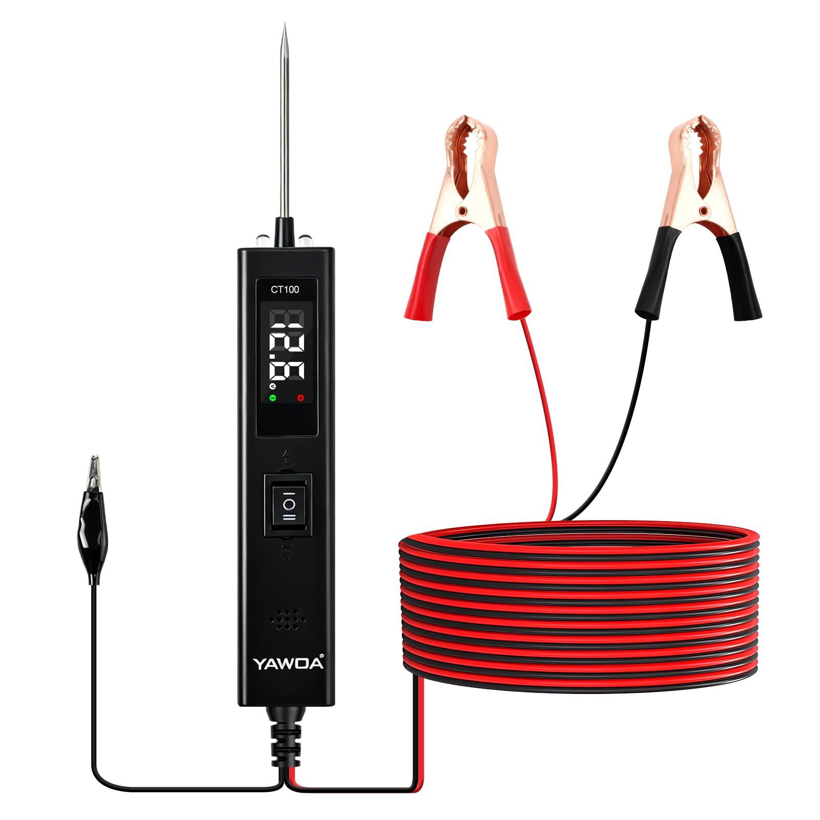 Power Circuit Probe Tester,8V-32V DC Automotive Circuit Tester, Voltage Tester 0v-80v,Circuit Short&Open Finder Car Circuit Tester Diagnostic Tool with Continuity/Component/Grouding/Polarity Test-image-1