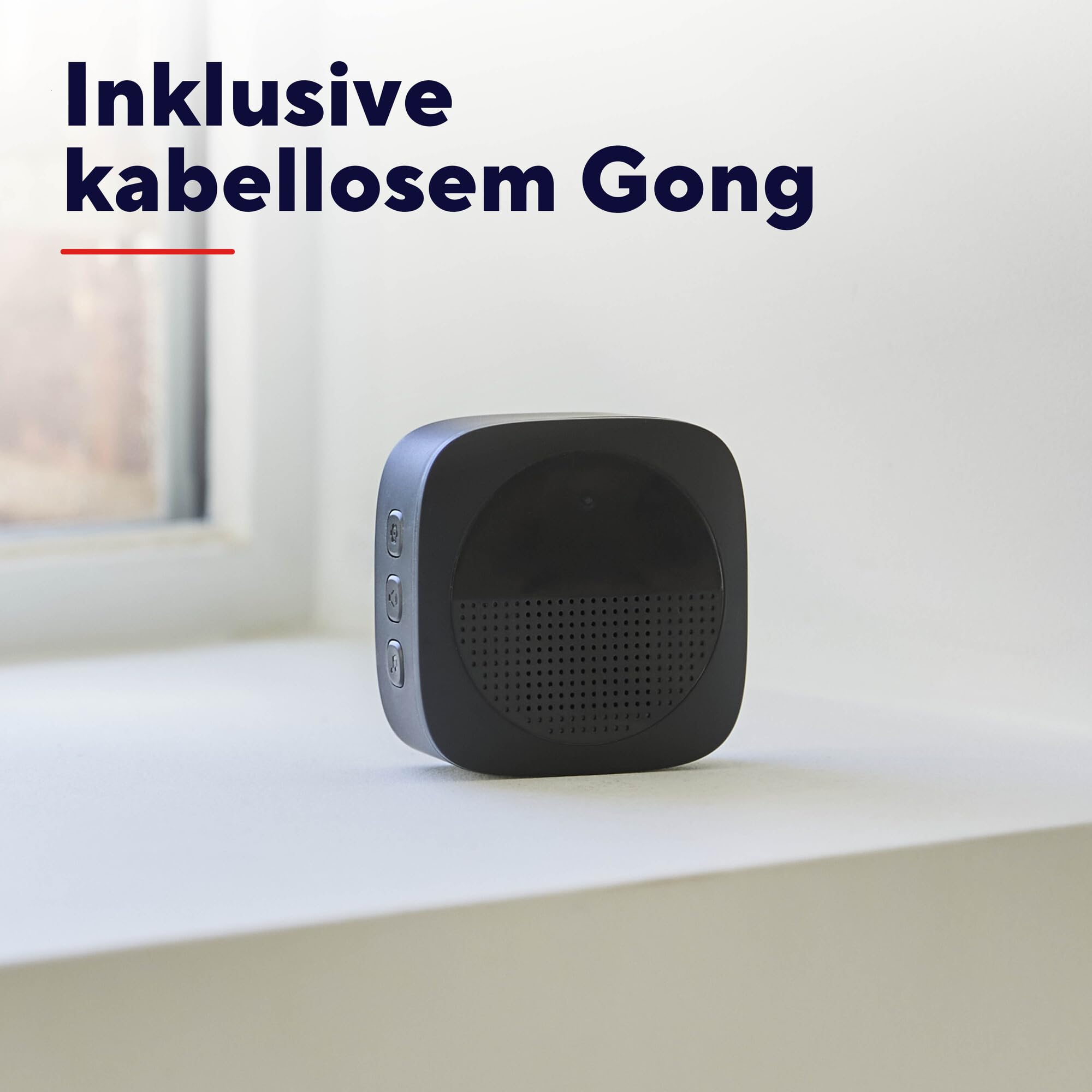 Trust Wi-Fi Video Türklingel mit Chime Kamera 2K HD 3MP Weitwinkel, Smarte Kabellose Video Doorbell mit Gong 30 Melodien, Kompatibel mit App, Wiederaufladbar USB-C, Nachtsicht, Wasserdicht, Schwarz