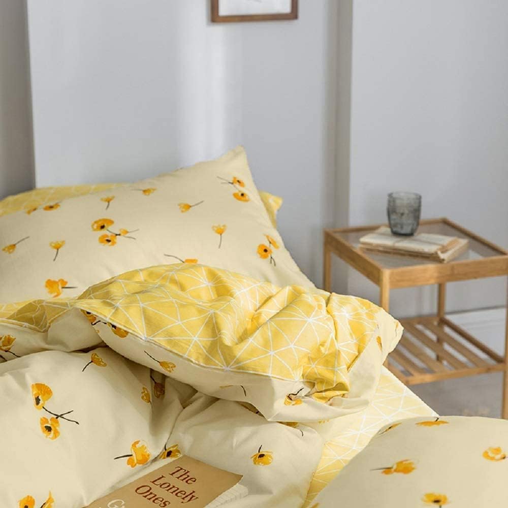 Homewish Yellow Floral King Size Duvet Cover Set - Image 2