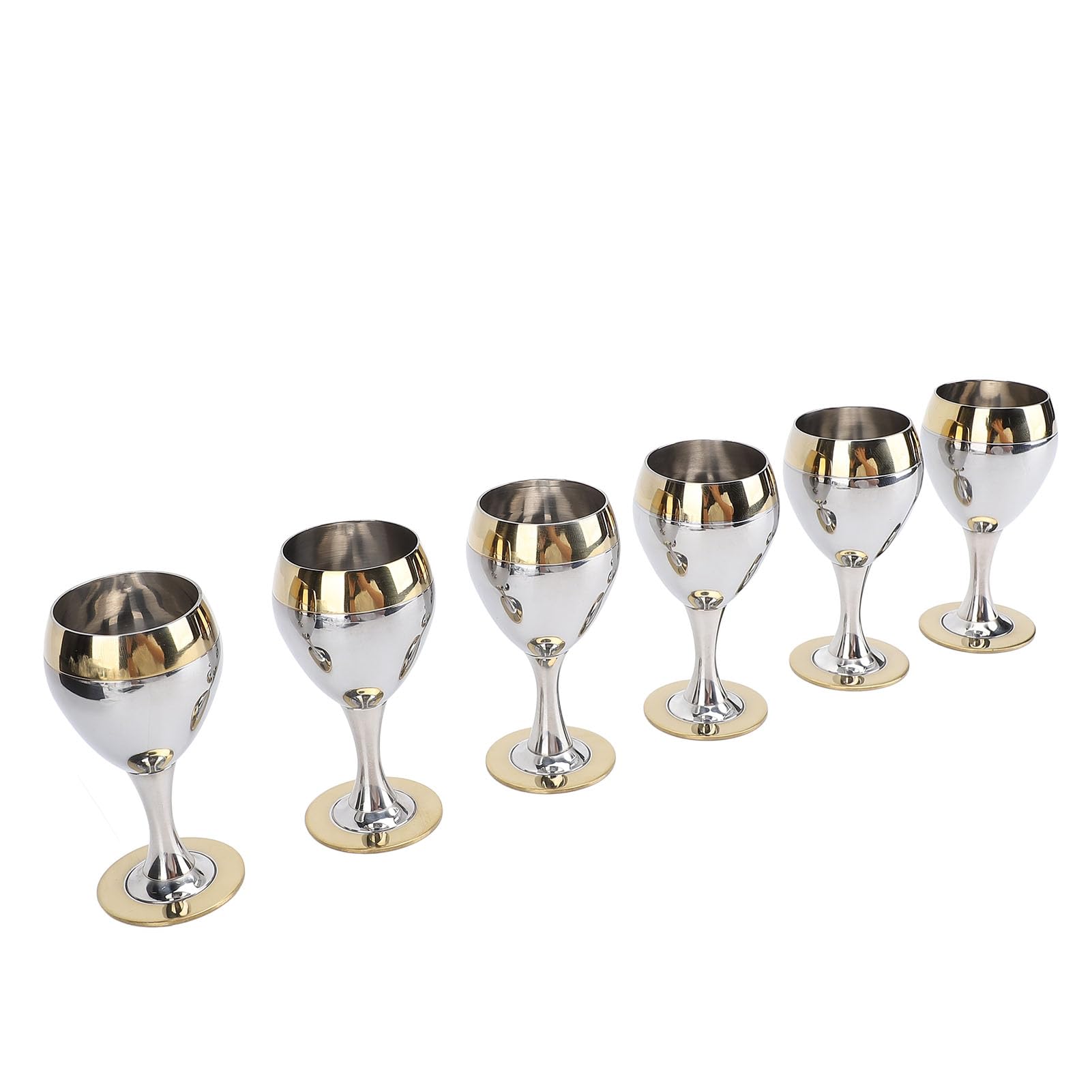 Fdit Verres à Vin en Acier Inoxydable, Gobelets Métalliques Élégants pour