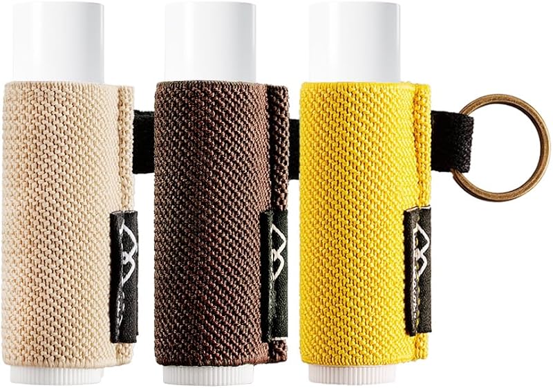 WK IEASON Porta-Bálsamo Labial com Chaveiro, Pacote com 3
