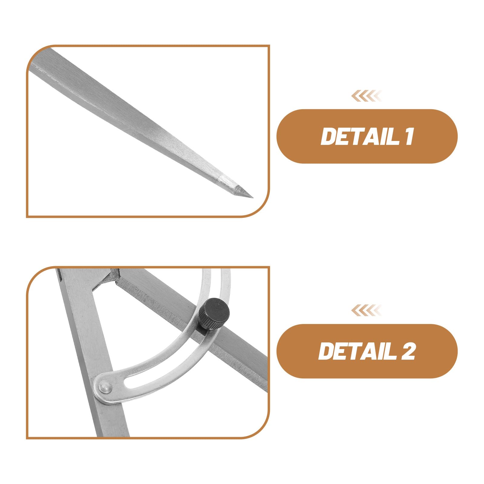 Uonlytech Compasso in metallo: compasso da disegno per falegnameria - può essere utilizzato per disegnare con una matita - regolabile fino a un raggio di 300 mm per progetti di lavorazione del legno.
