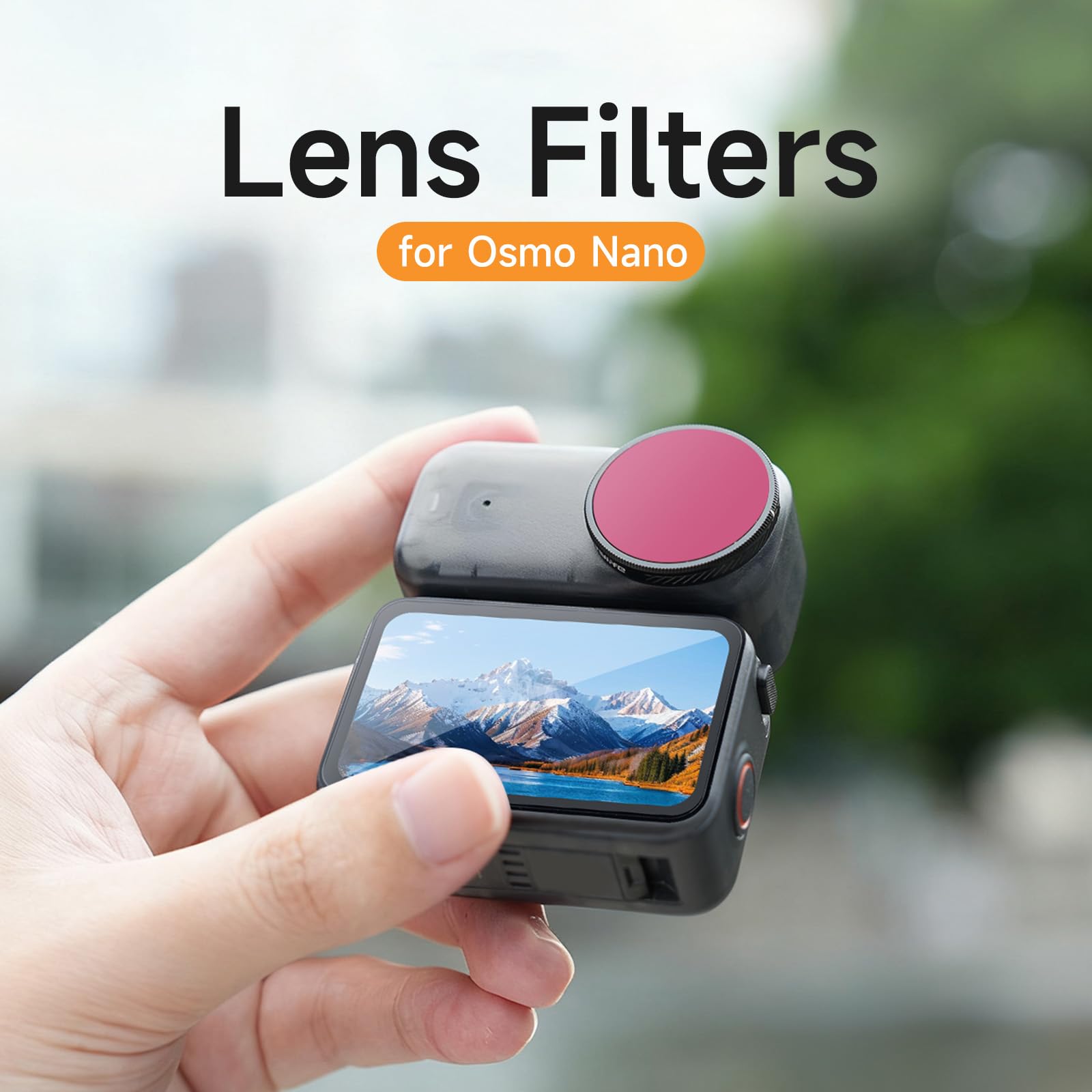 Filtr obiektywu do DJI Osmo Nano HD Multicoated filtr ze szkła optycznego odporny na zarysowania z etui do przechowywania kamery akcji (ND8/PL+ND16/PL+ND32/PL+ND64/PL)
