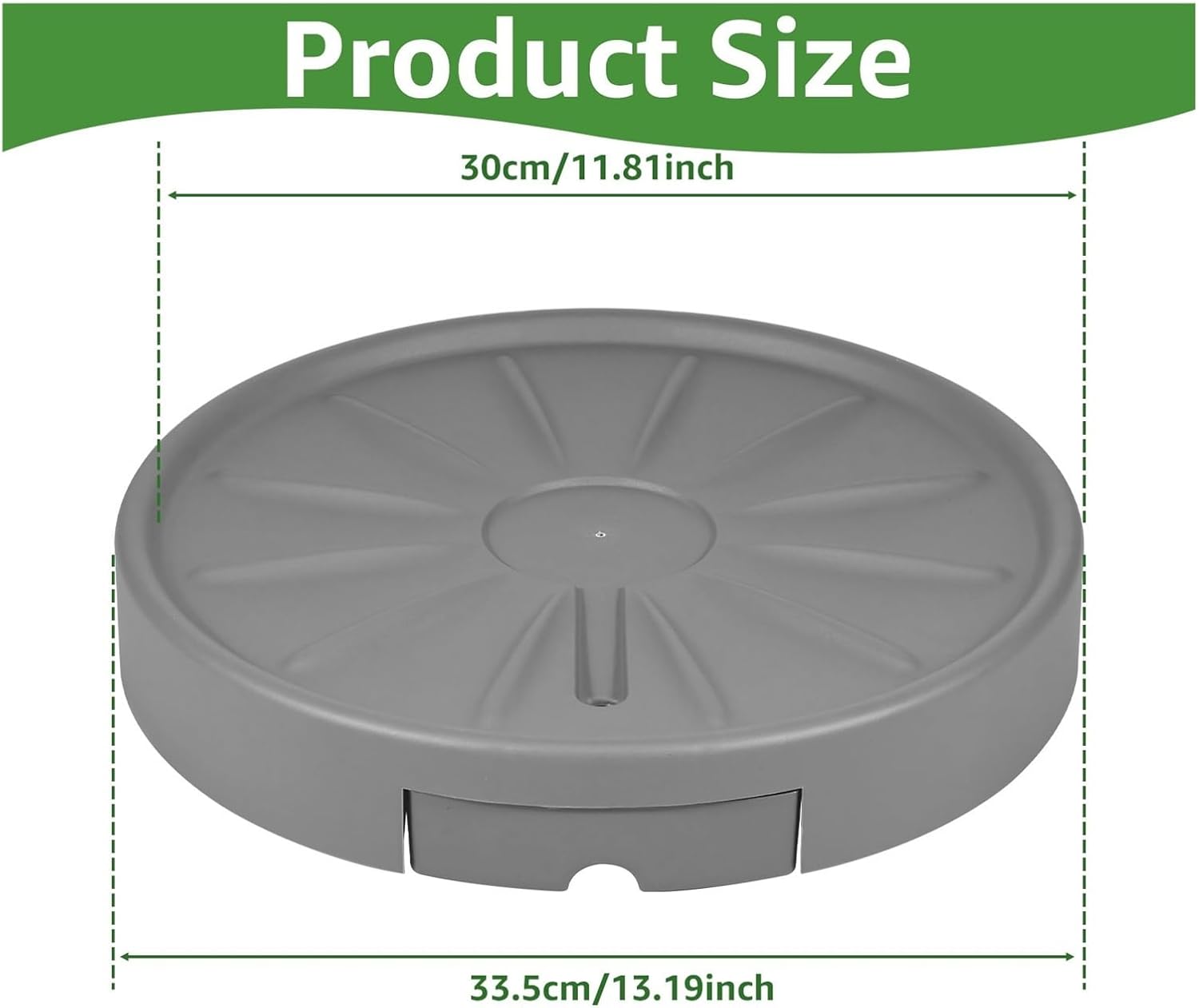 Plant Stand with Wheels 13.2 Inch Rolling Stands with Water Storage Frosted Round Dolly 360° Casters Loading Daily(Beige)