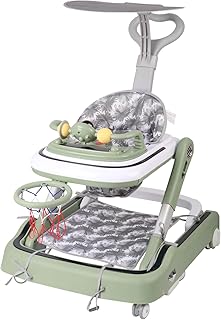 Andadores, carrito de bebé, juguete para niños, juego de bebé y andador, altura ajustable (65 x 58 x 90 cm, verde)