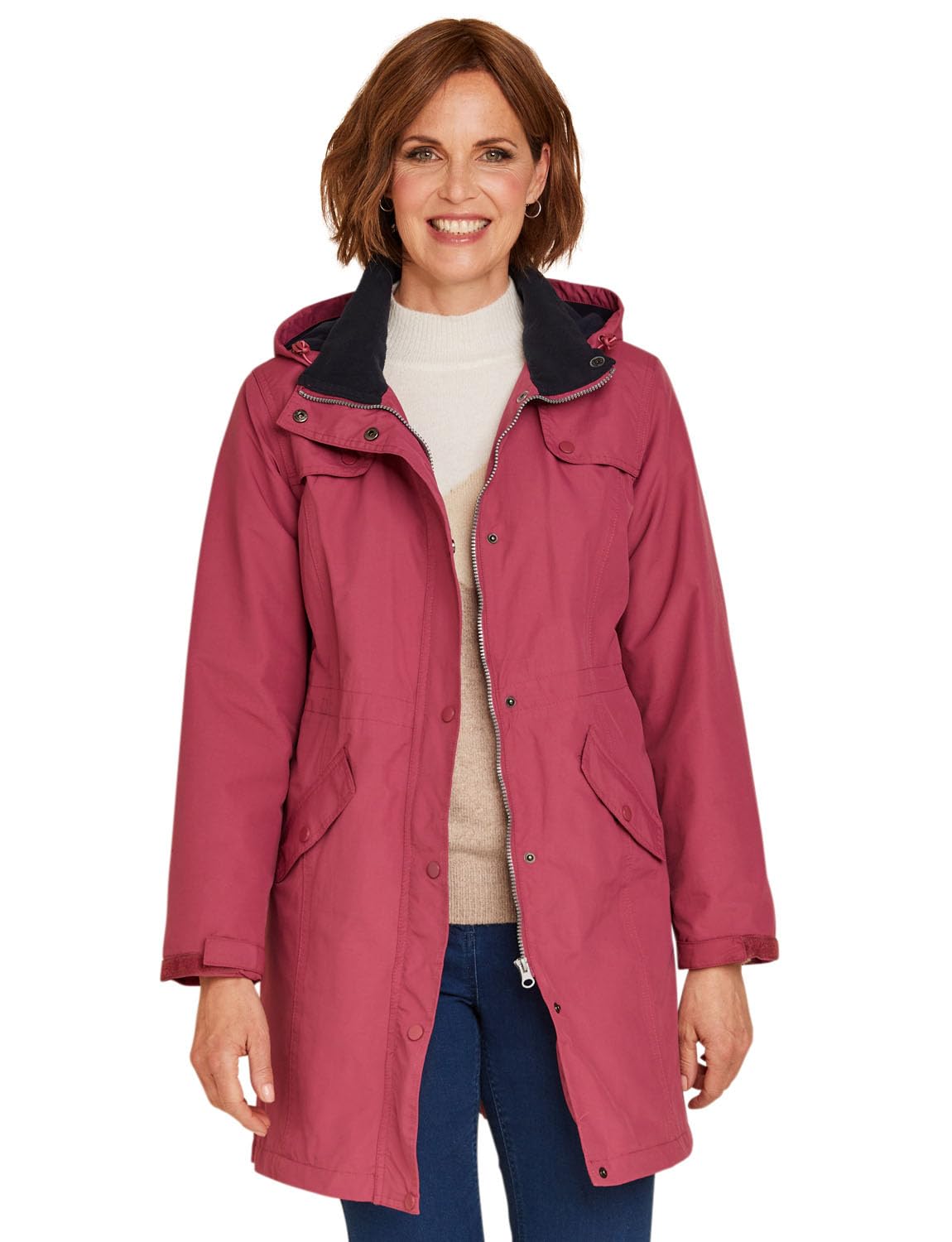 Chums Ladies Fleece Lined Waterproof Fabric Jacket 36 Inches Rose 18