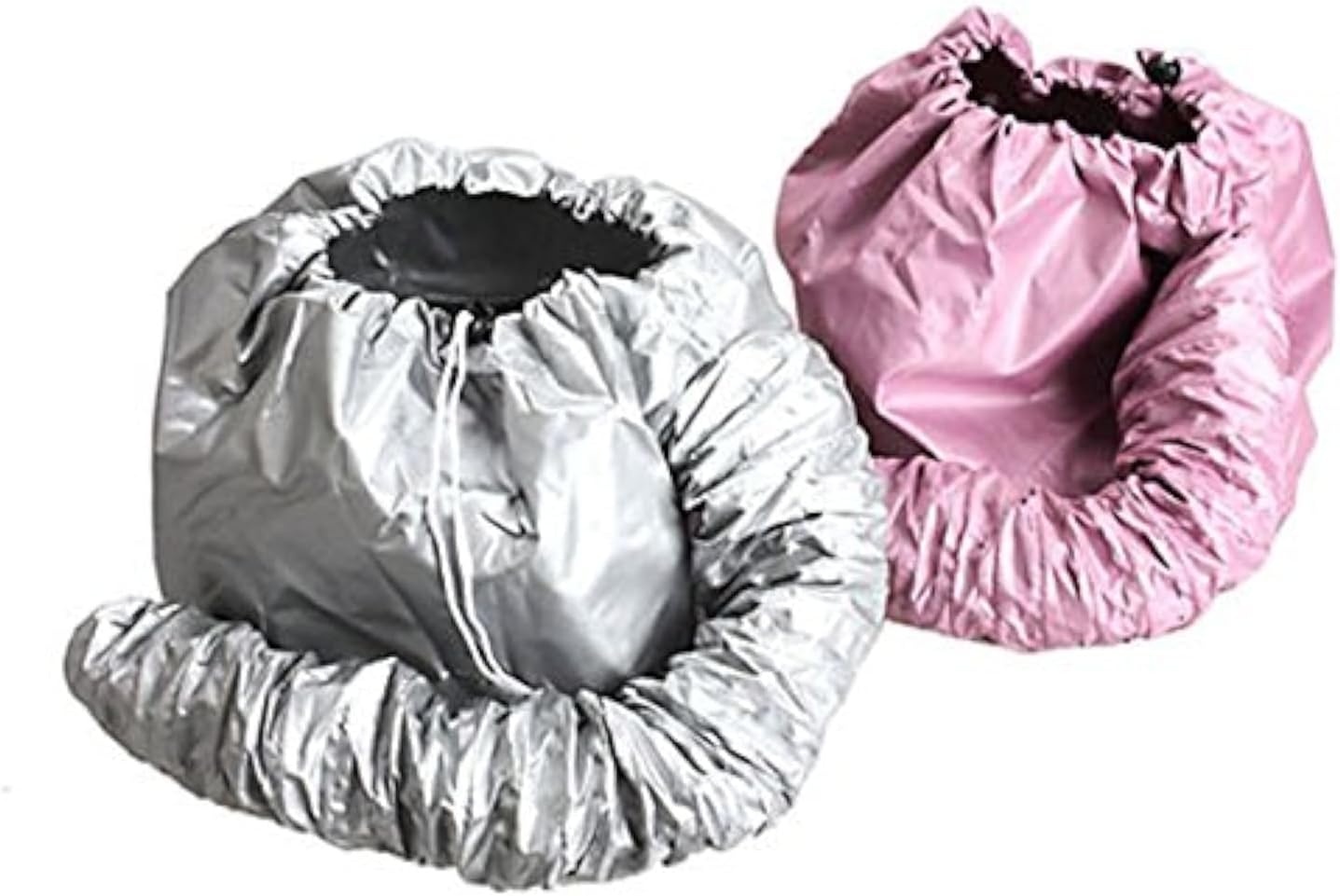 Kingzhuo 2-Pack Soft Bonnet Hair Dryer Hoods - Silver & Pink Portable Attachments for Deep Conditioning, Hot Oils & Salon-Style Drying