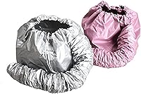 Kingzhuo 2-Pack Soft Bonnet Hair Dryer Hoods - Silver & Pink Portable Attachments for Deep Conditioning, Hot Oils & Salon-Style Drying