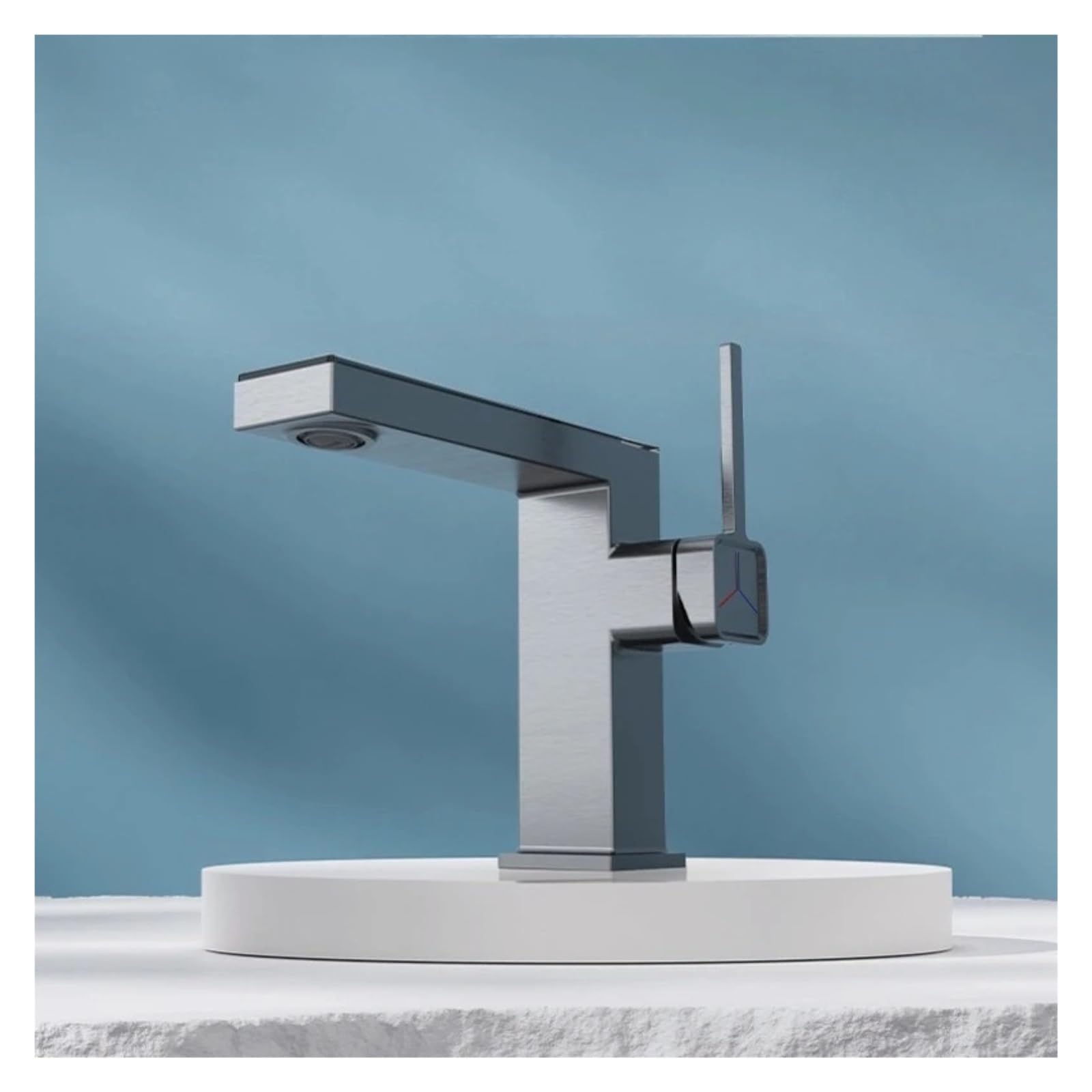 Grifo de baño gris pistola, grifo mezclador para lavabo latón con pantalla LED, monomando caliente y frío,Seguro y Confiable(Bianco)