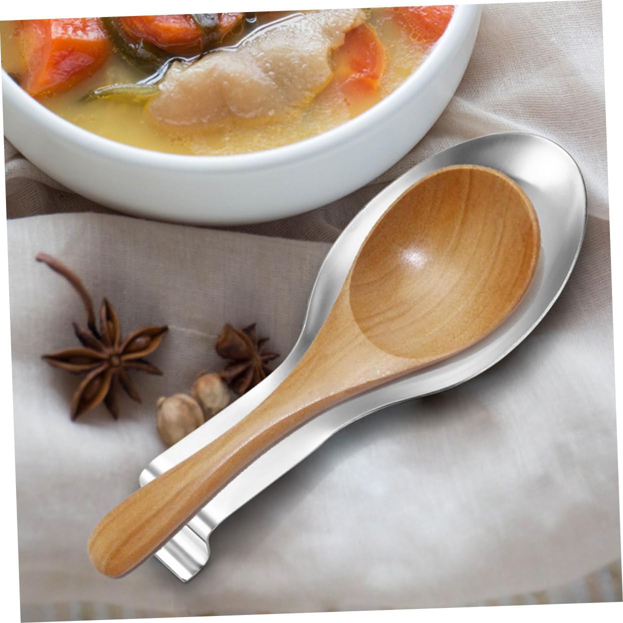 6Pcs Stainless Steel Spoon Rest Cooking Utensil Holder for Ladles Spatulas and More Kitchen Accessory for Clean Counters and Stylish Dining Decor