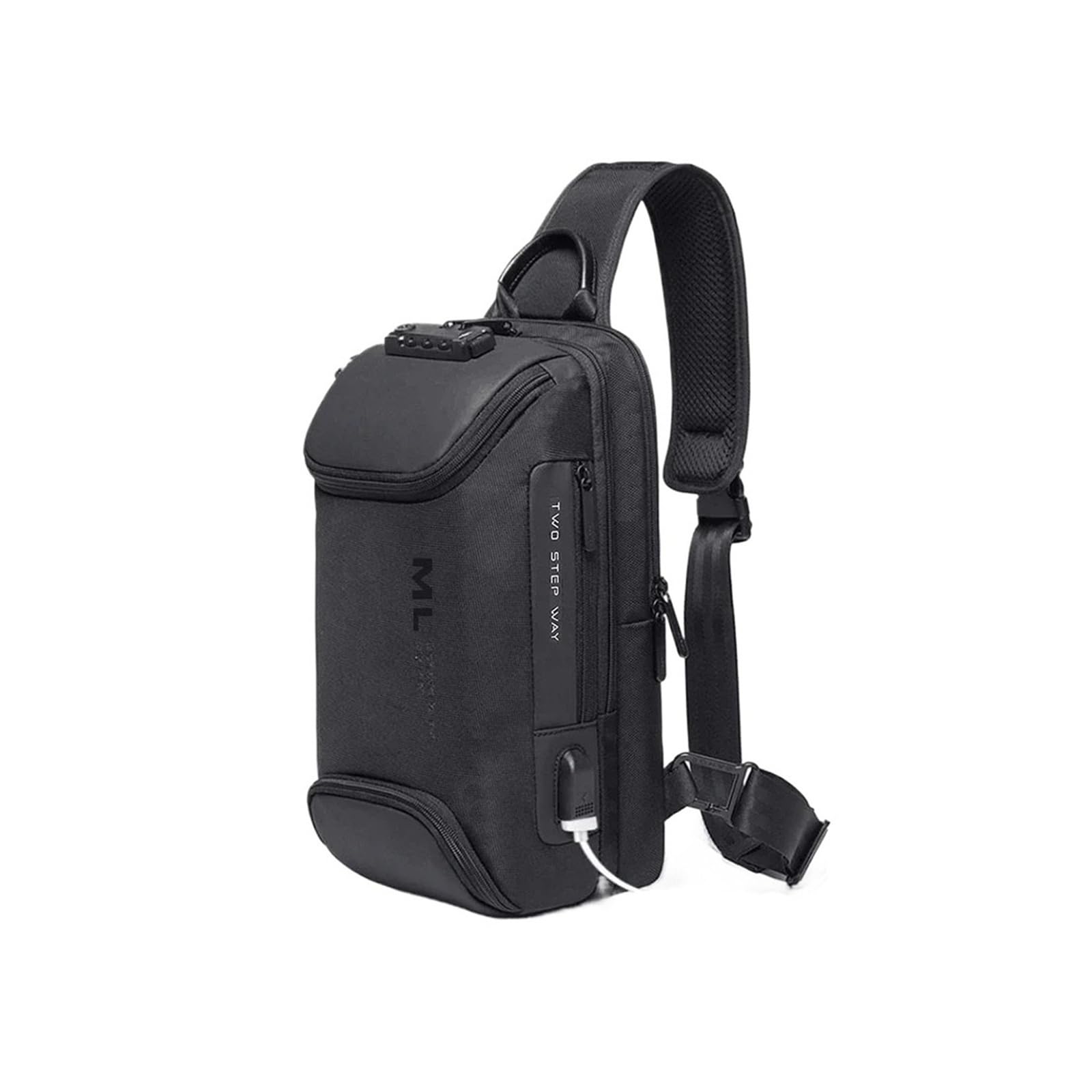 Uomini Moda Antifurto Blocco Multifunzione Borse A Tracolla Ricarica USB Sling Crossbody Viaggio Messenger Borsa Petto Pack Per Maschio