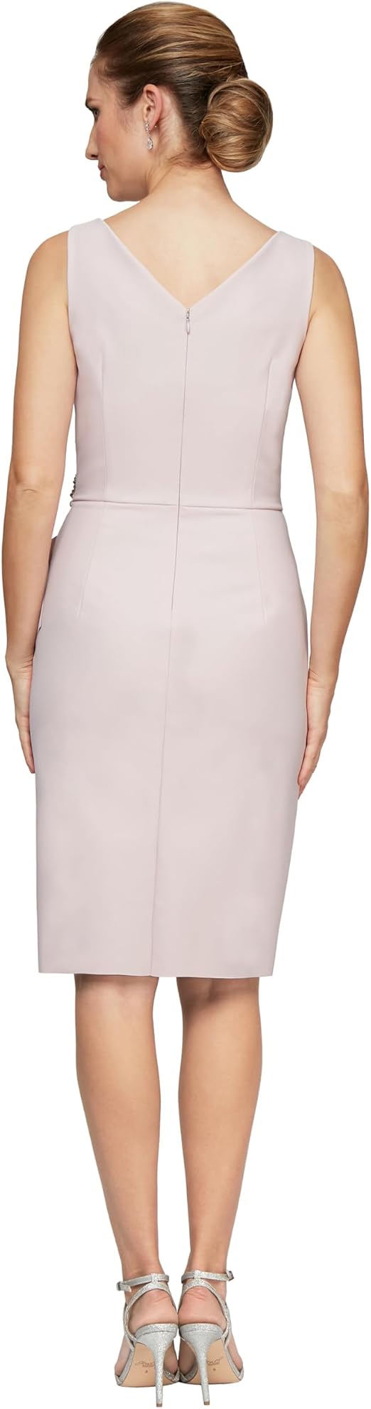 alex evenings women's slimming short ruched dress with ruffle Alex Evenings Size 12 Women's Slimming Plum Short Ruched Dress $246
