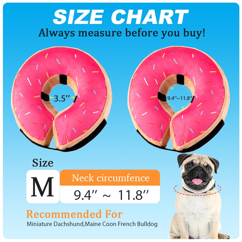 Aufblasbarer Donut-Halsband Für Hunde & Katzen – Weiche Alternative Zum Kegel Nach OP, In 4 Größen (M, Rose)