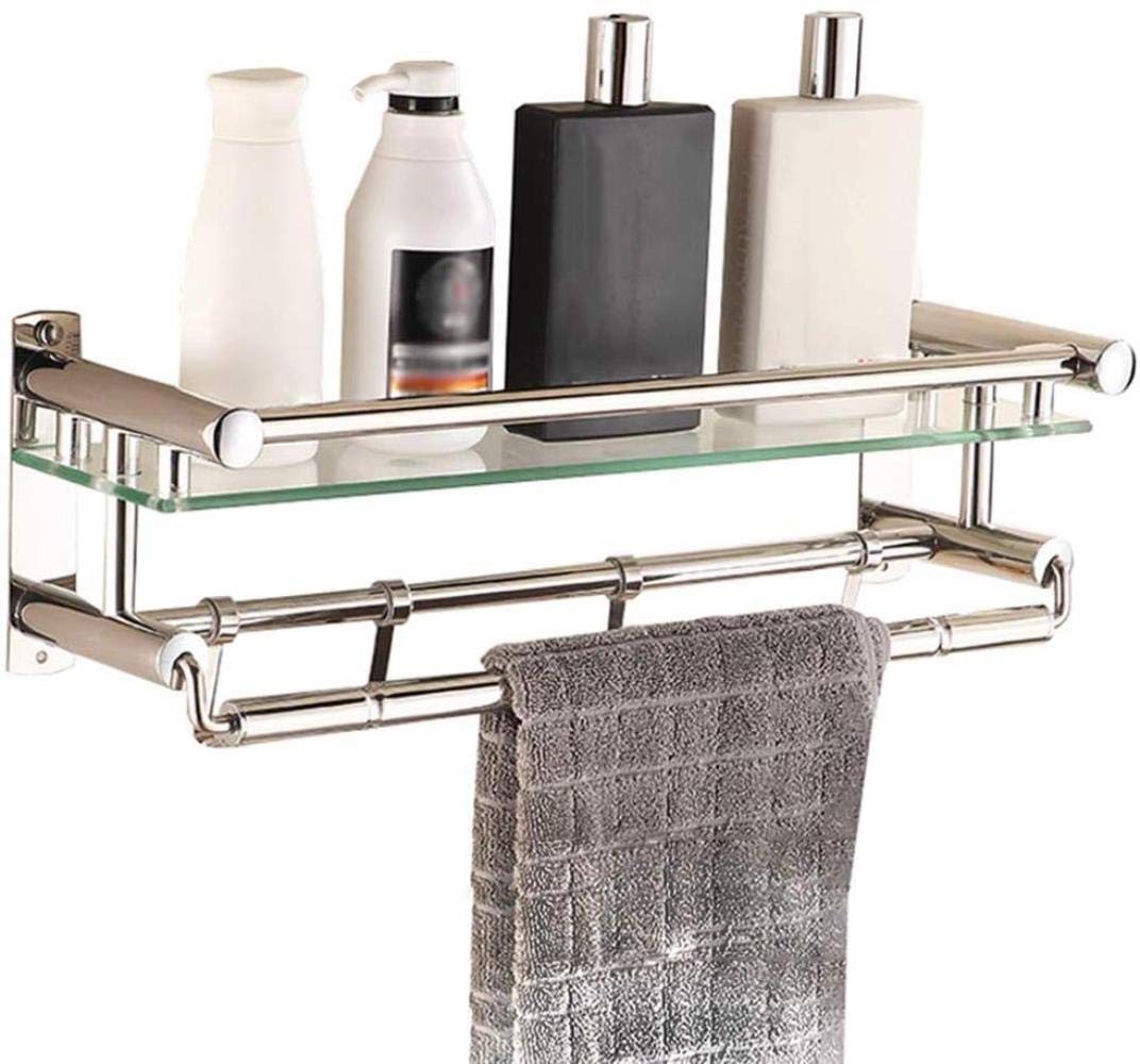 Porte-serviettes en acier inoxydable et verre, finitions haut de gamme
