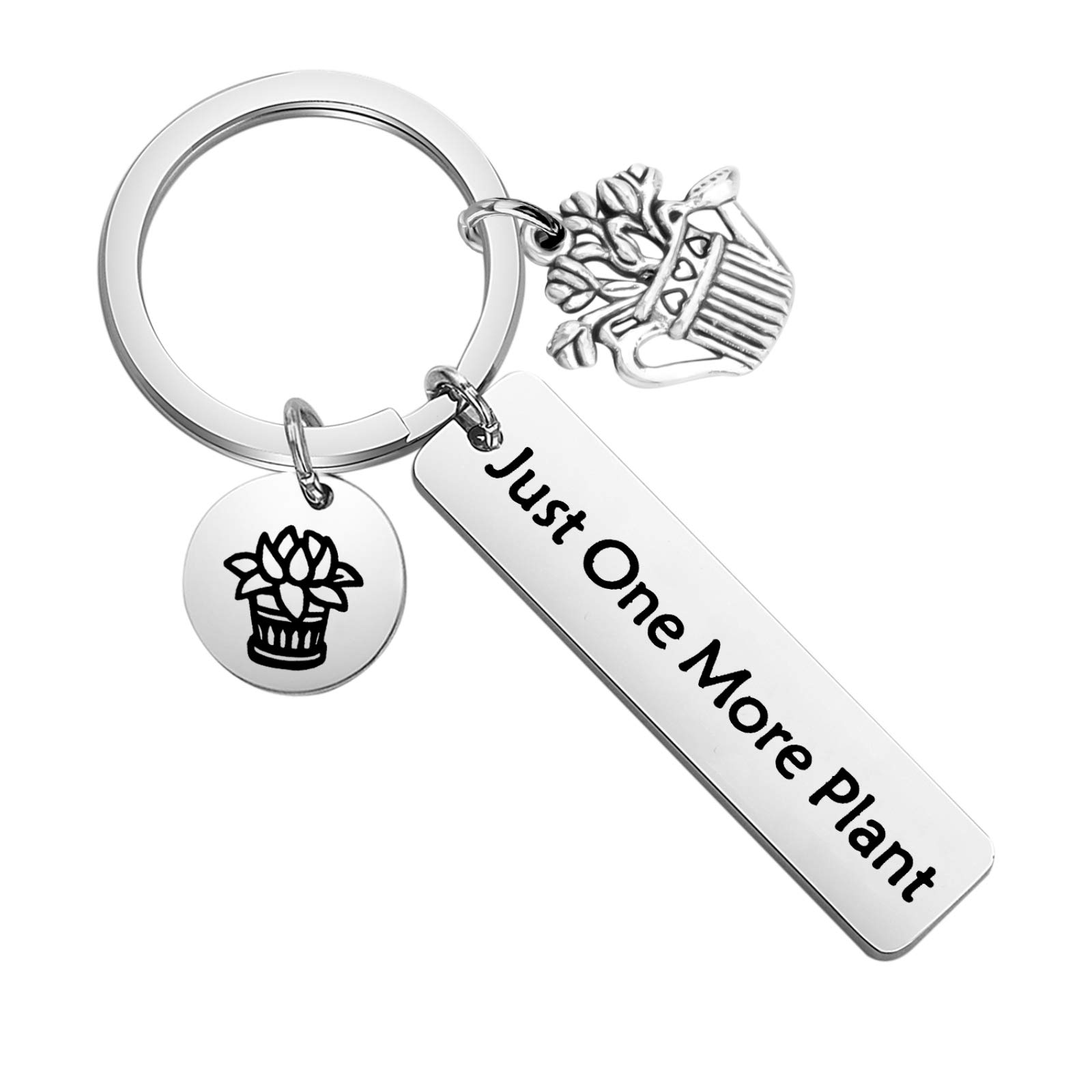 CYTING Plant Lover Gift Just One More Plant Keychain Gardening Jewelry Houseplant Appreciation Day Crazy Plant Lady Gift for Florist Farmer