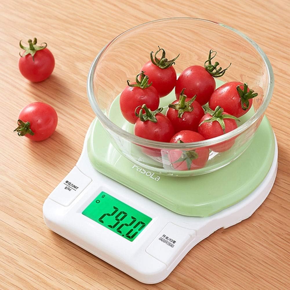 Precyzyjne wagi kuchenne z funkcją tarowania Okrągła mini cyfrowa waga kuchenna 3Kg / 0.1g Dokładna waga do pieczenia Domowe jedzenie Ciasto Elektroniczna waga z podświetlanym wyświetlaczem (kolor: zi