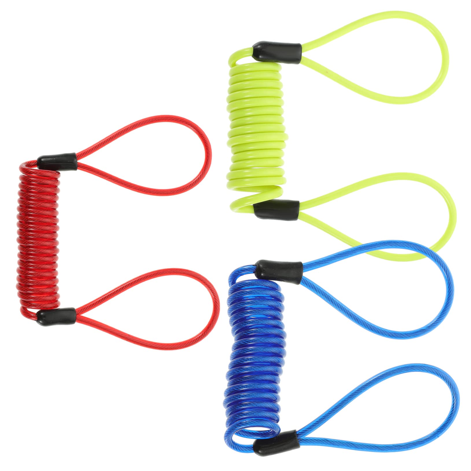 HEMOTON 3pcs Disc Lock Cable Bike Lock Cable Rope Safety Cable Reminder Cable Plastic