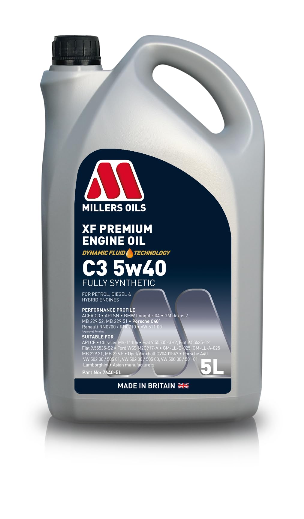 XF Premium C3 5w40 Fully Synthetic Motor Oil, 5 liters