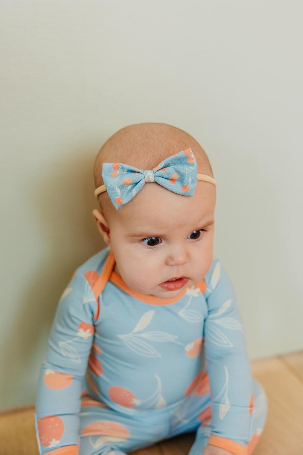 Copper Pearl Bowtie Baby Bow Clementine