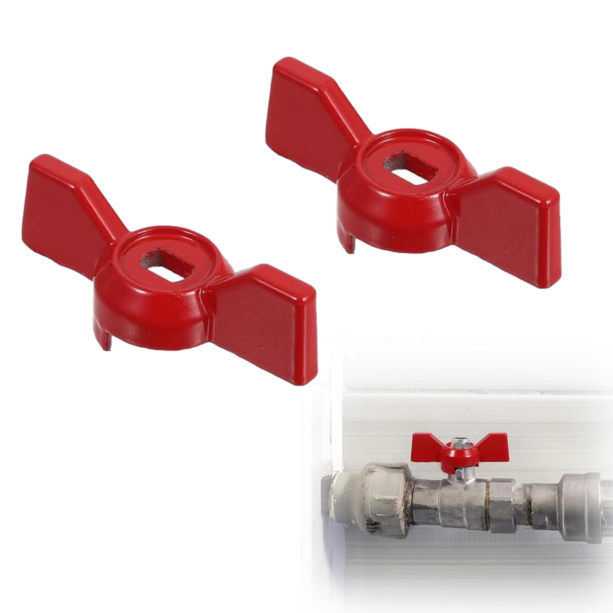 SEABABOO Valve Hand Wheel Metal with 6 x 6 mm Connection Shut-Off Valve Lever Pack of 2