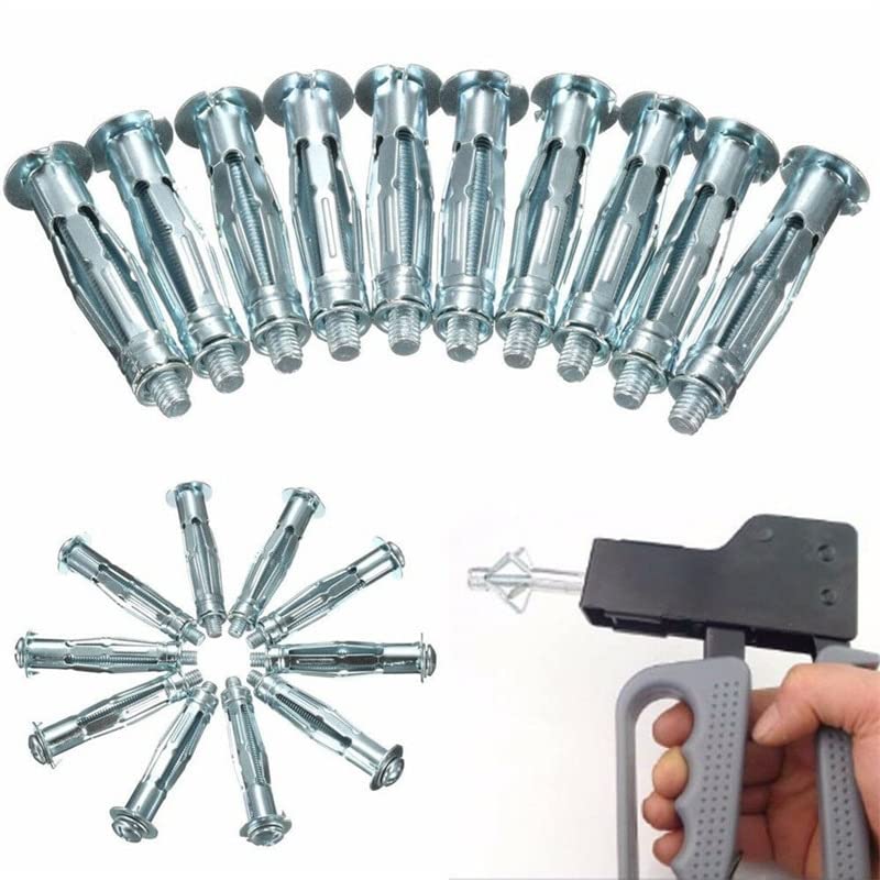 Juego de 3 Pernos de expansión Resistentes, Anclaje de Pared, Herramienta de fijación metálica, Kit Surtido de Tornillos de Anclaje Huecos (M4 x 52 mm) (M8 x 37 mm)