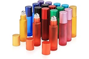 18Pcs Colorful 10ml Essential Oil Roller Bottle Kit for Perfume & Essential...