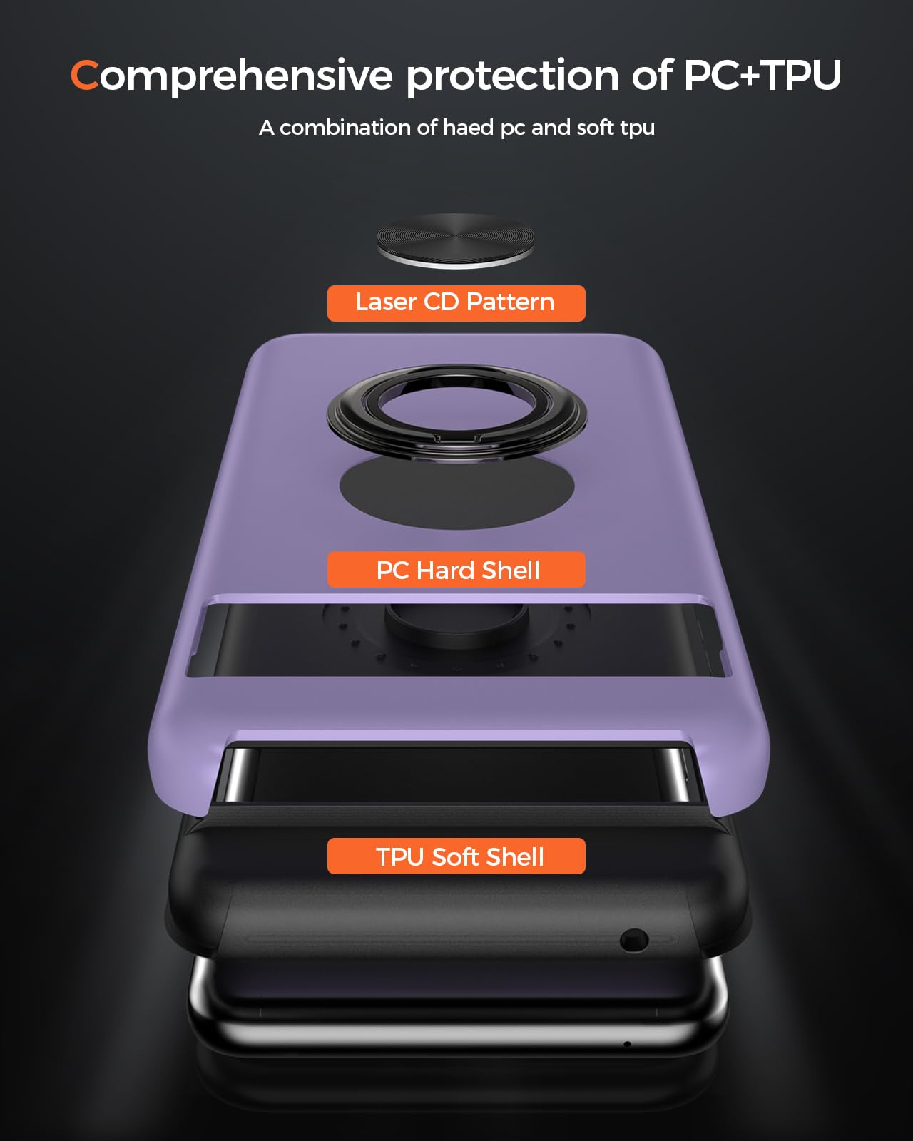 Schutzhülle Für Google Pixel 8 Pro – Mit Magnetischem Ring-Ständer, Stoßfest, Erhöhte Ränder, Rosa