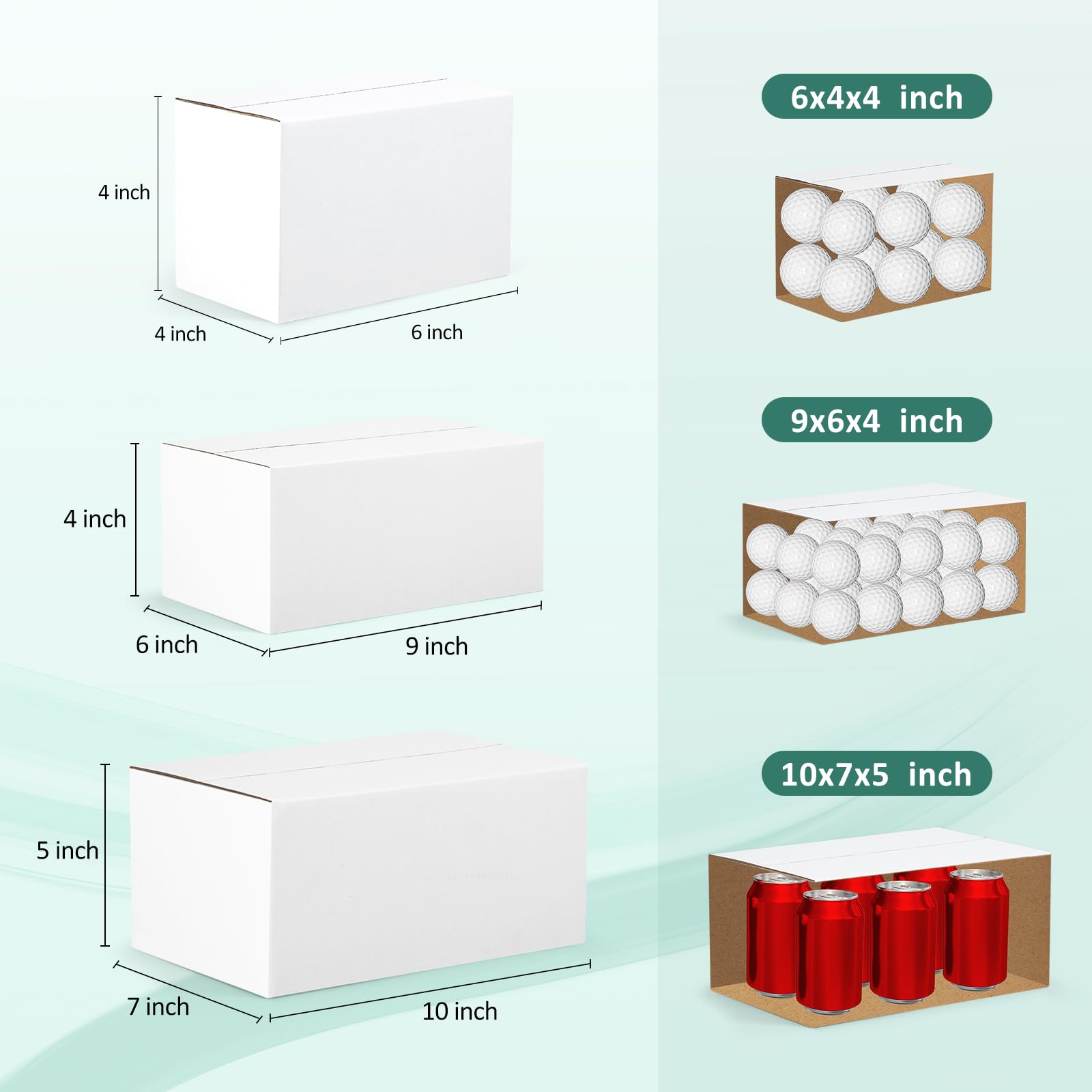 Eupako Lot de 30 petites boîtes d'expédition blanches ondulées de tailles assorties, boîtes en carton pour emballage de petites entreprises, envoi, 15,2 x 10,2 x 10,2 cm, 22,9 x 15,2 x 10,2 cm et 10 x