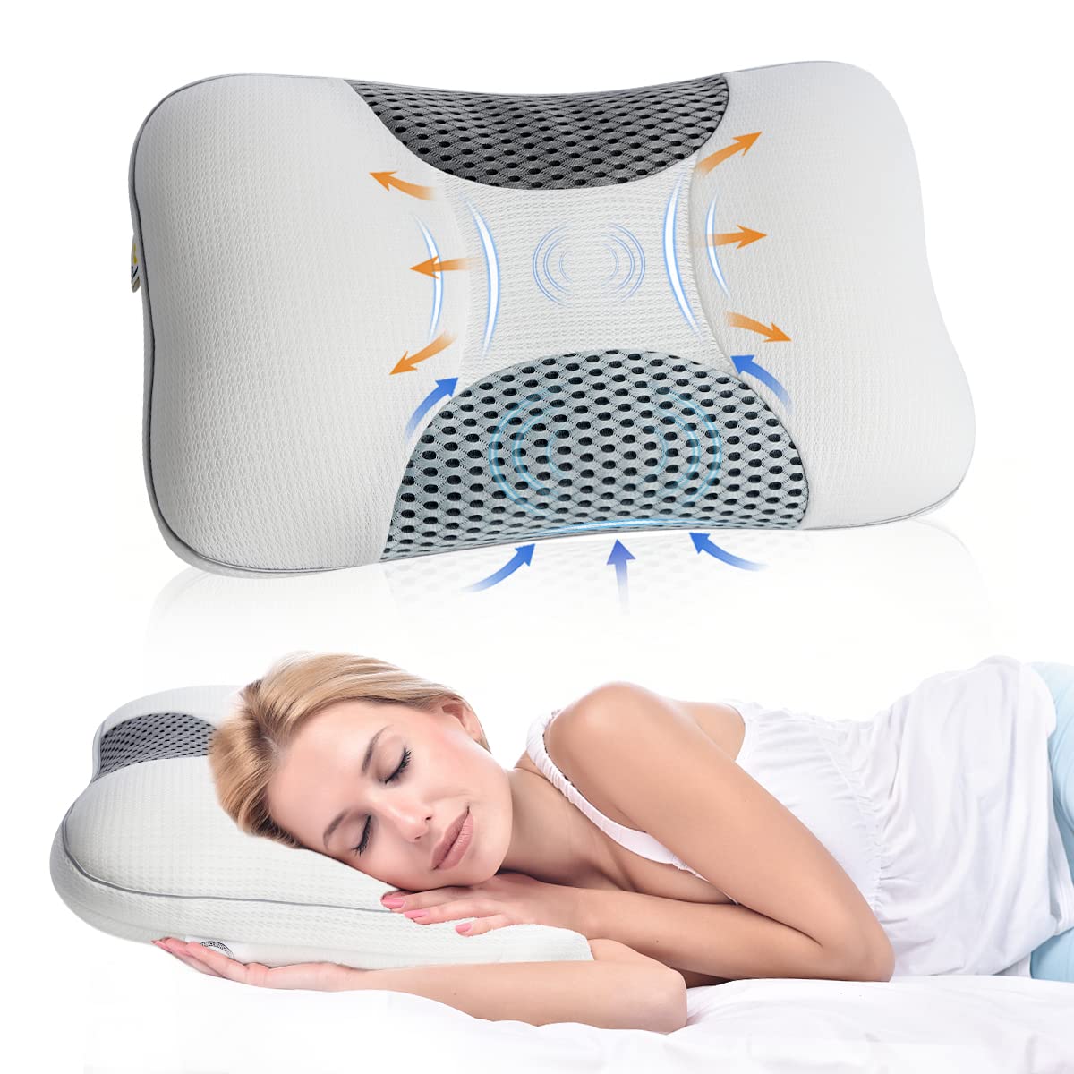 Coastacloud Pillow for Side Sleepers Neck Pain,Sleep Bed Pillow for Neck Shoulder Pain Relief