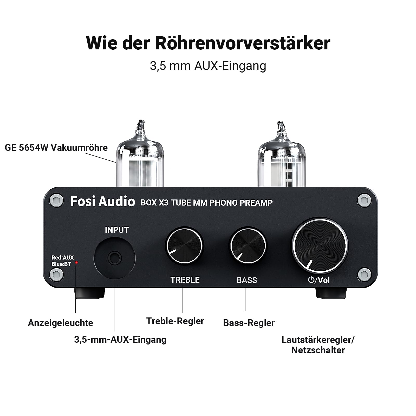Fosi Audio Box Serie Phono Vorverstärker für MM Plattenspieler (Box X3)