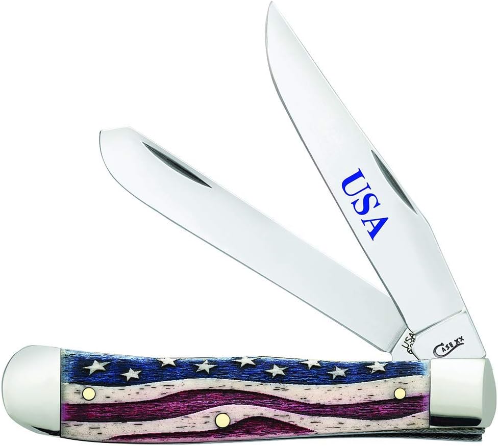 Case WR XX Pocket Knife Patriotic Smooth Natural Bone Trapper Item #64132 - (6254 SS) - Length Closed: 4 1/8 Inches