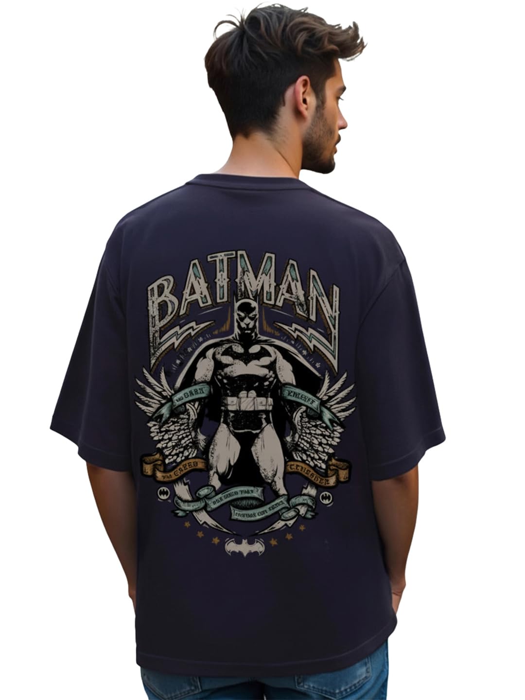 Bewakoof Official DC Merchandise Men's 100% Cotton 220 GSM Graphic Print Oversized Fit Round Neck T-Shirt-picture-20